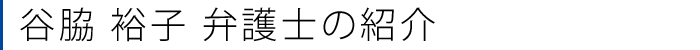 谷脇 裕子 弁護士の紹介